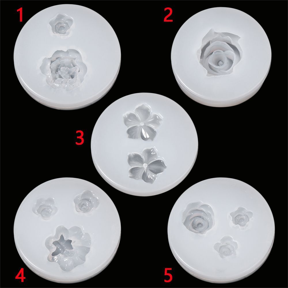 Accessories Cake Decor Rose Flowers Mold Crystal Glue Clay Moulds Silicone