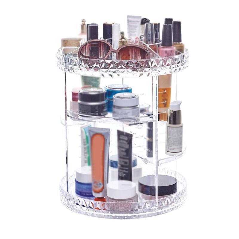 Rotating Makeup Organizer Multi Layers Cosmetic Storage Shelf Brush Holder Rack