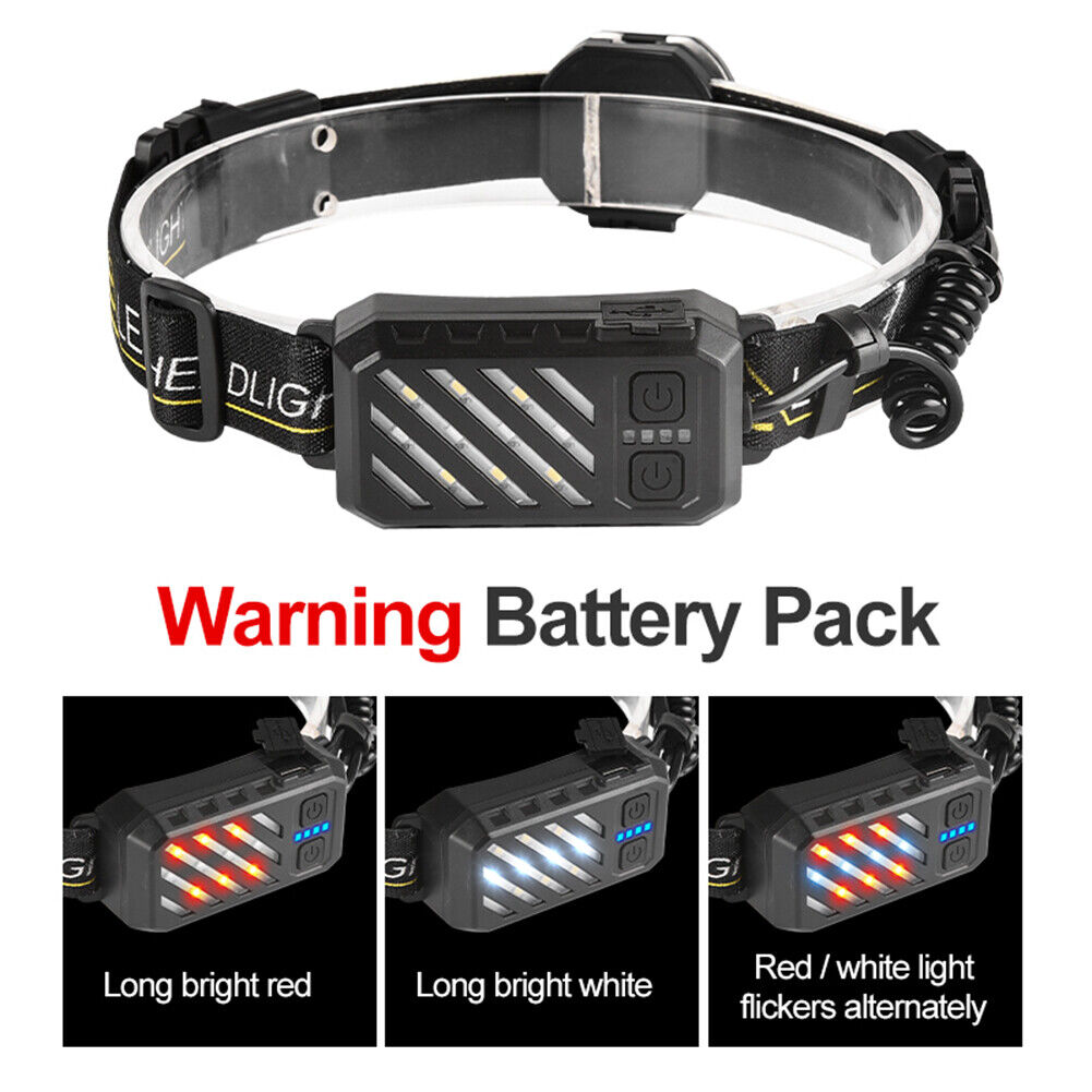 LED Headlamp XPG+COB Sensor Waterproof USB Rechargeable Camping Headlights