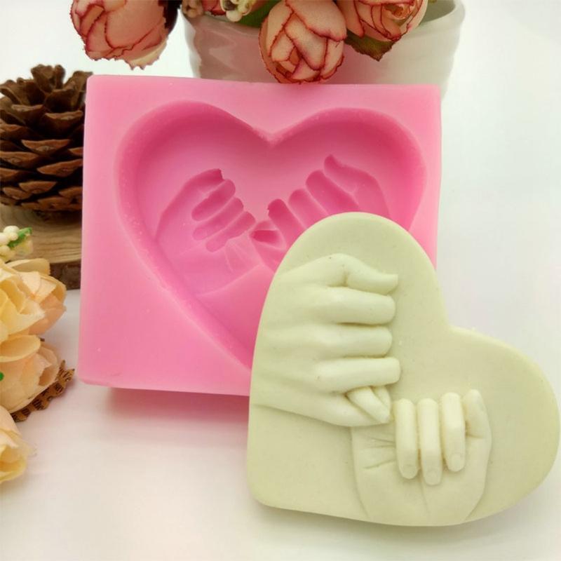Heart Shape Hand Hook Soap Molds Chocolate Candy Molds Cake Soap Decorating Gift