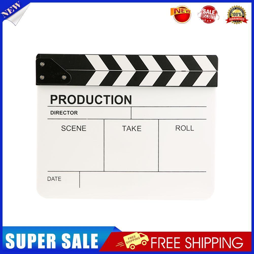 Movie Clap Board Film Slate Clapper Board with Eraser + Pen Black White