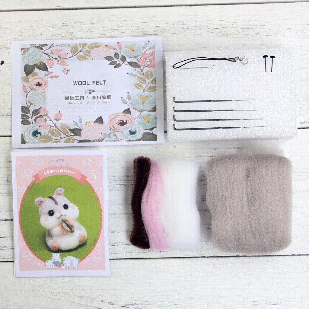2  Needle Felting Kits  Needlecraft Cartoon Hamster