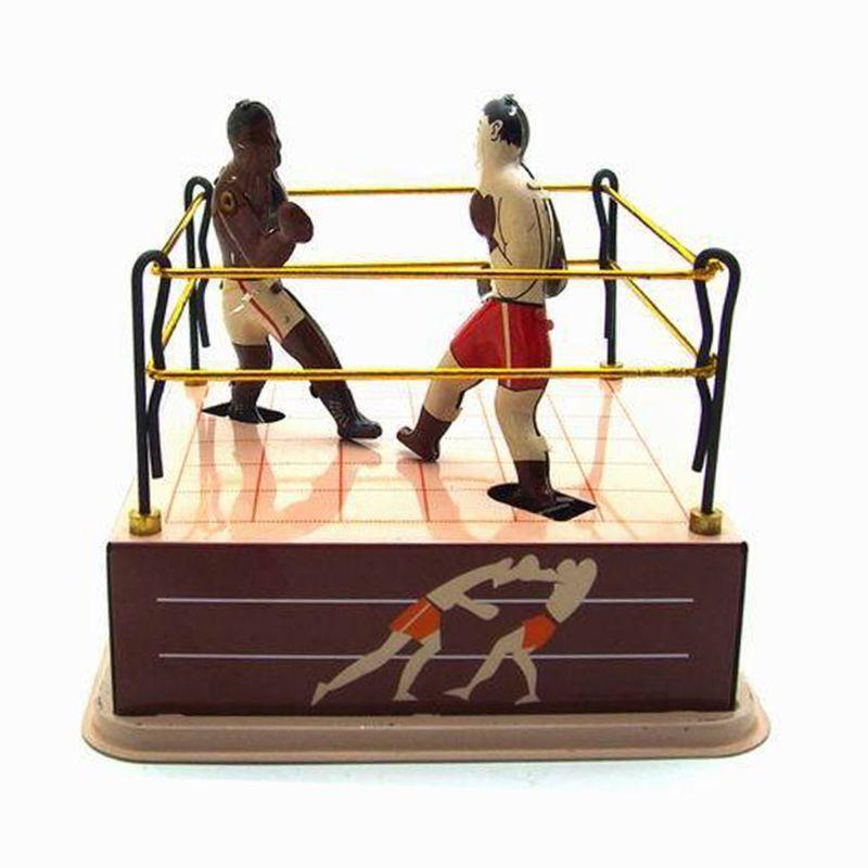 Durable Clockwork Christmas Boxing Ring Wrestling Boxers Wind-up Self Playing