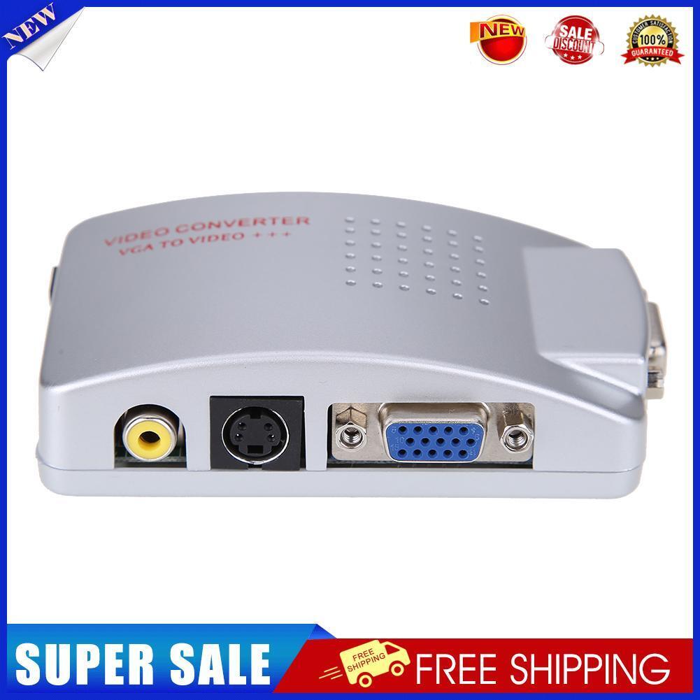 PC Laptop VGA to TV RCA Composite S-video Switch Converter Signal Adapter