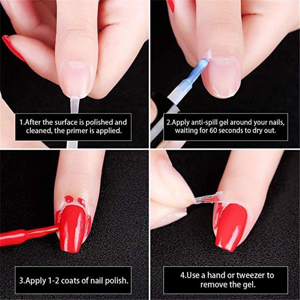 Beauty Liquid Nail Peel Off Gel Nail Latex Tape Finger Cuticle Care Base Coat