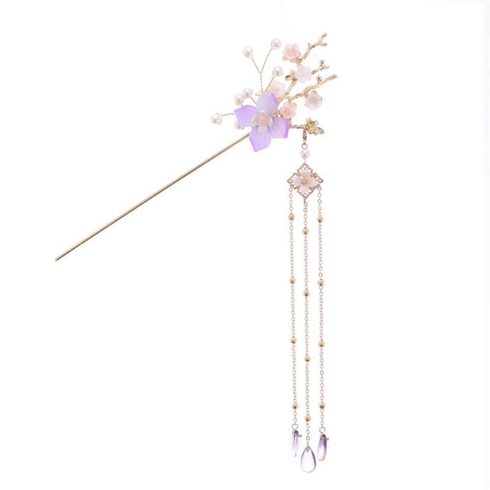 Jewelry Headwear Hanfu Women Dish hairpin Ebony Tassel Hairpins Long Tassel
