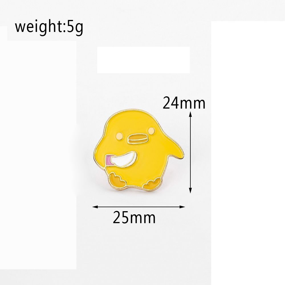 Metal Badge Cartoon Clothes Lapel Pin Animal Brooch Enamel Pins Yellow Duck
