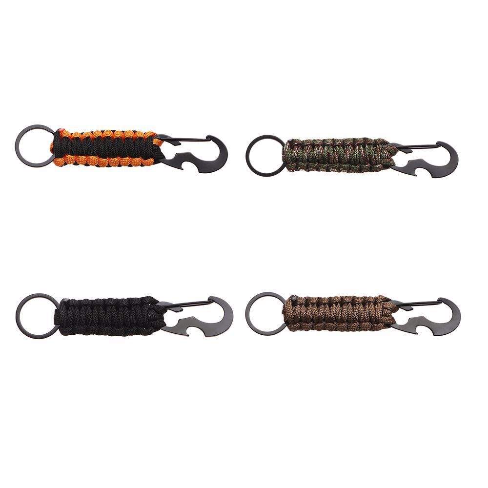 Camping Survival Kit Bottle Opener Rope Keychain Key Chain Ring Keyring