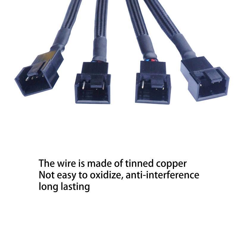 Fans Cable Y Splitter PWM Cable Computer PC Fan Power Extension Line 4-Way 27CM