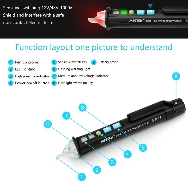 Electrical Tester AC Voltage Tester with LED Flashlight Live/Null Wire /Circuit