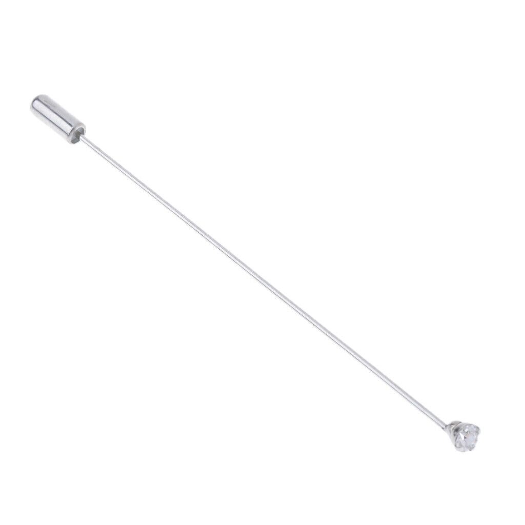10pcs Crystal Clutch Stick Pin  Brooch Glue on Collar Pin 96mm