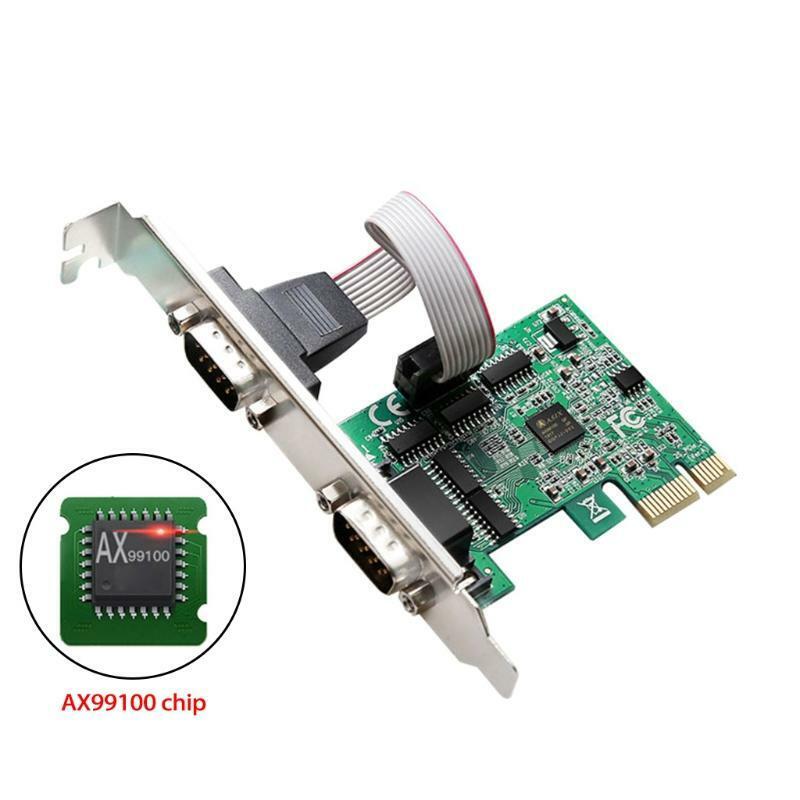 2 Ports RS232 Serial Port Printer Parallel Port LPT to PCI-E Card Adapter AX9910