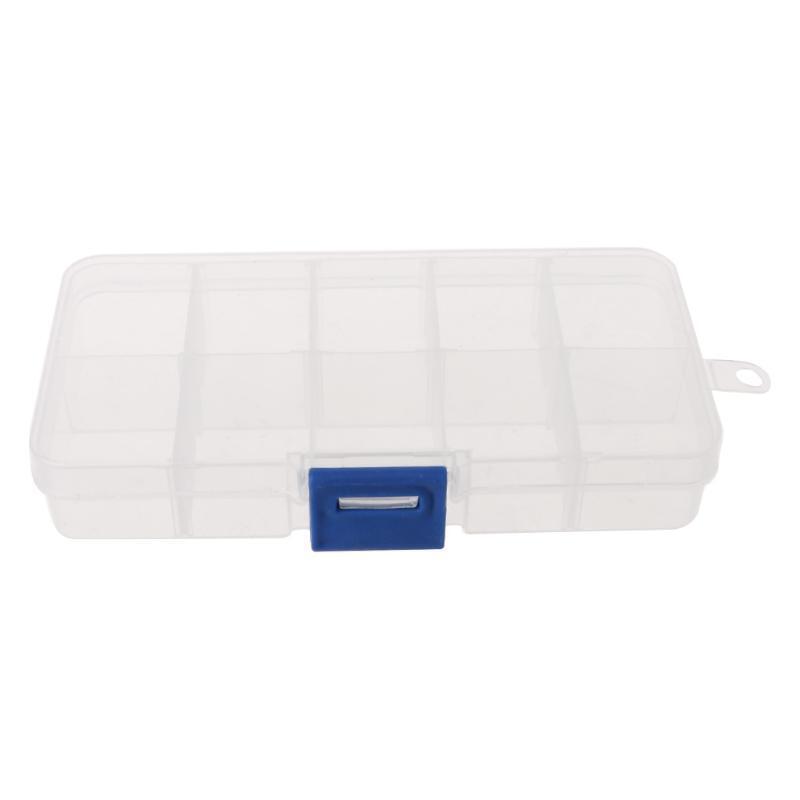 Clear Compartments Plastic False Nail Tips Storage Box