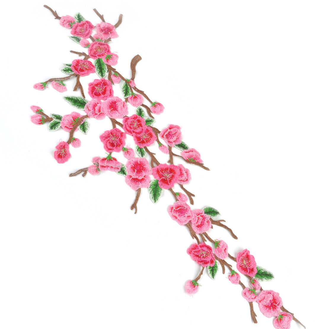 28" Plum Flower Embroidered Iron Sew Patch Badge Applique Dress Collar Jeans Li