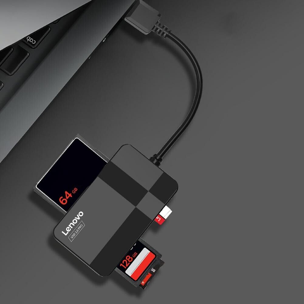 Lenovo D303 USB 3.0 Card Reader 4 in 1 TF CF MS Secure Digital Card Reader