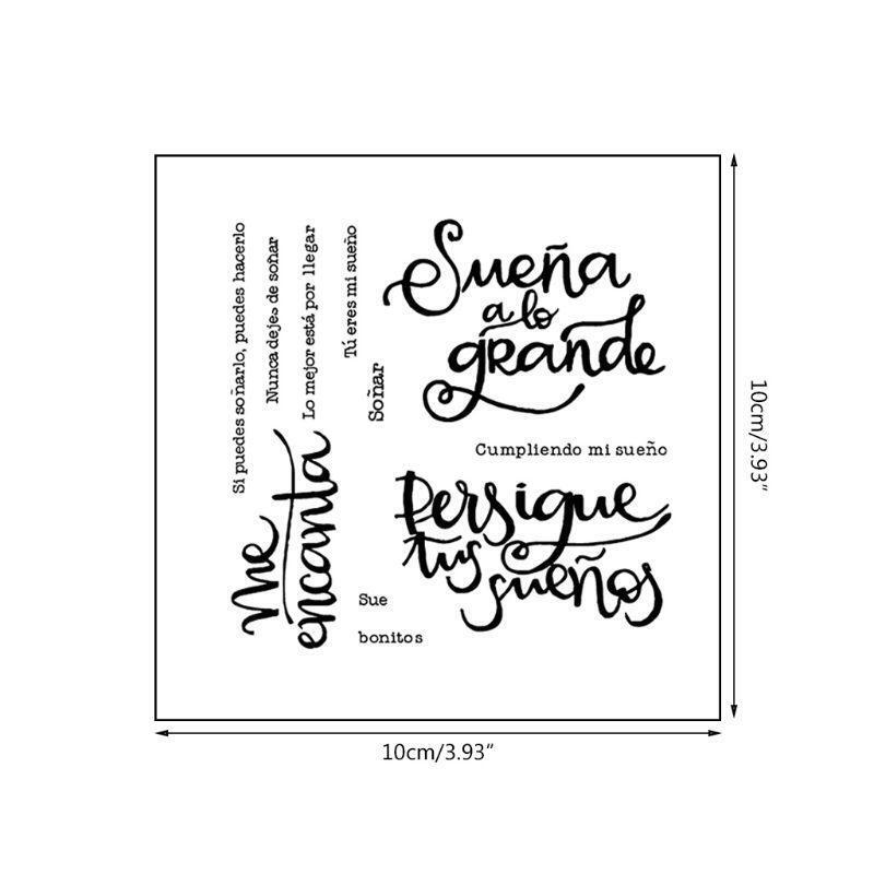 Spanish Word DIY Silicone Clear Stamp Cling Seal Scrapbook Embossing Album Decor