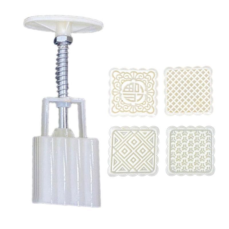 Mooncake Molds Mooncake Stamps Hand Pressure Plastic Material Baking Accessories