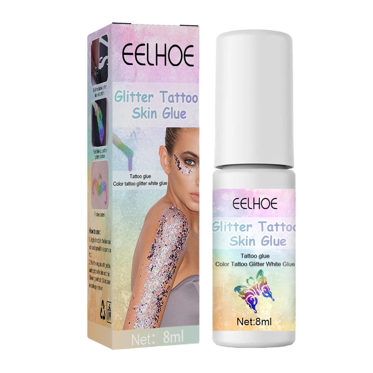 Glitter Tattoo Skin Glue Flash Powder Tattoo Glue Gel for Themed Parties