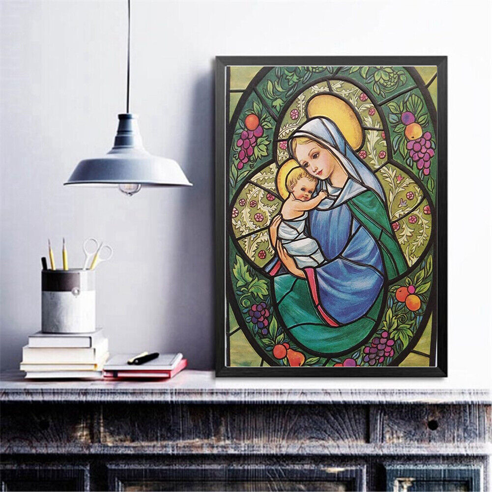 5D Warm Mother Child DIY Embroidery Full Round Drill Diamond Painting Decor