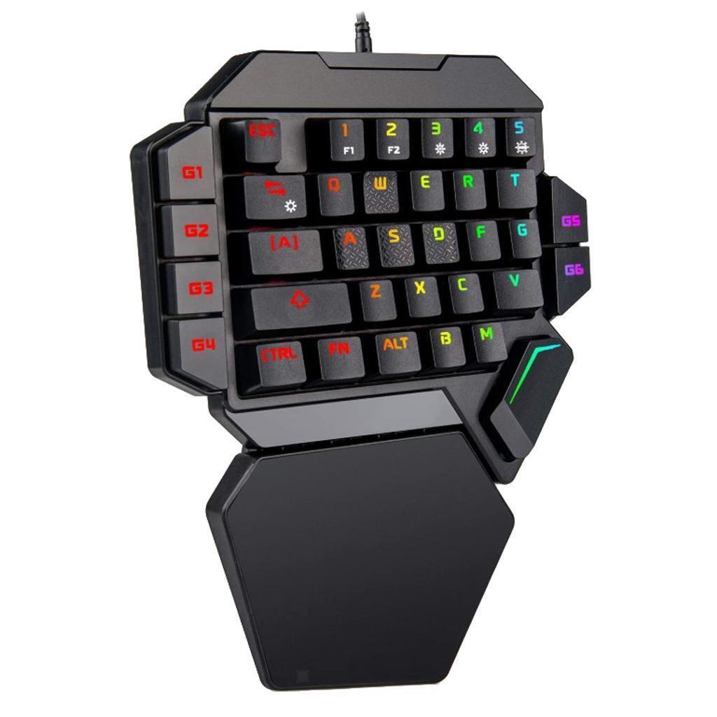 Mini LED Backlit Keyboard Left Game Keyboard Computer USB Keypad 35 Keys