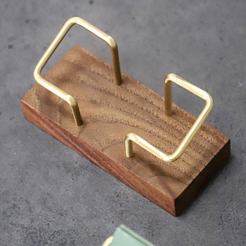 Desktop Business Card Holder Hollow-out Design  Easier Access Max 50 Sheets Card