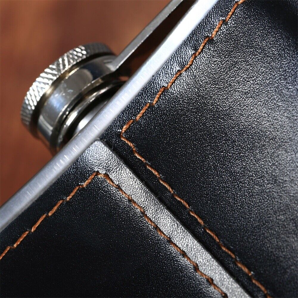 Luxury Black 9oz Pocket Liquor Hip Flask Whiskey Alcohol Wine Flagon Bottle Gift