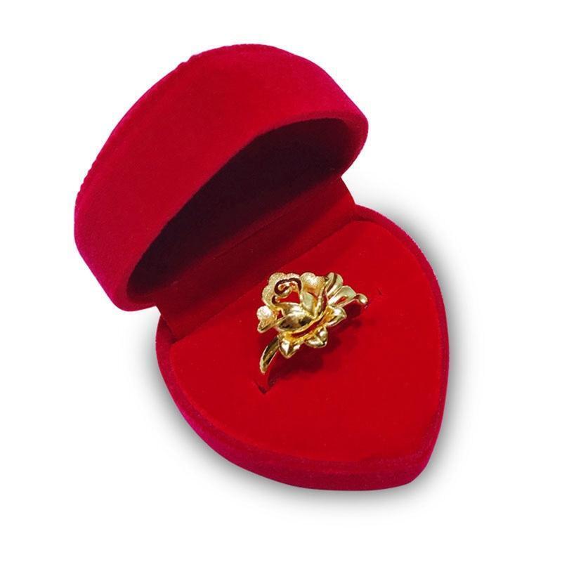 Heart Shape Earrings Jewelry Ring Box Case for Anniversay Valentines Day Wedding
