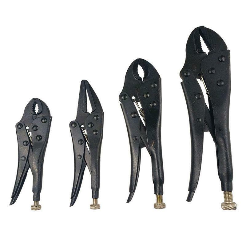 4 Pcs Heavy Duty Grip Wrench Set Vise Locking Pliers Mole Grips Curve Straight