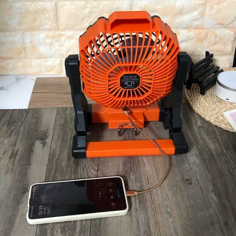 Desk Fan LED Outdoor Camping Fan Tent Lantern 7800mAh USB Rechargeable Cool Fan