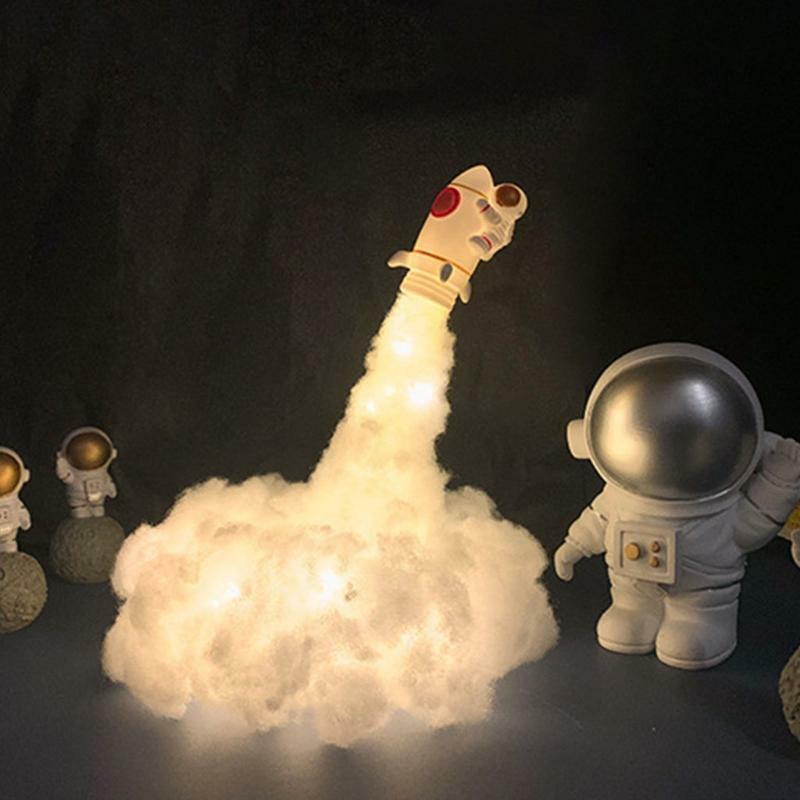 ABS Material Rocket Night Light Space Shuttle Lamp LED Control Warm Color Light