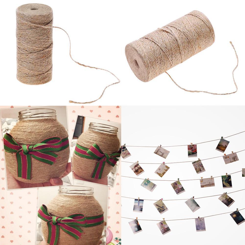 1roll 50m Jute Hemp Rope String DIY Party Wedding Gift Wrapping Cords Decor
