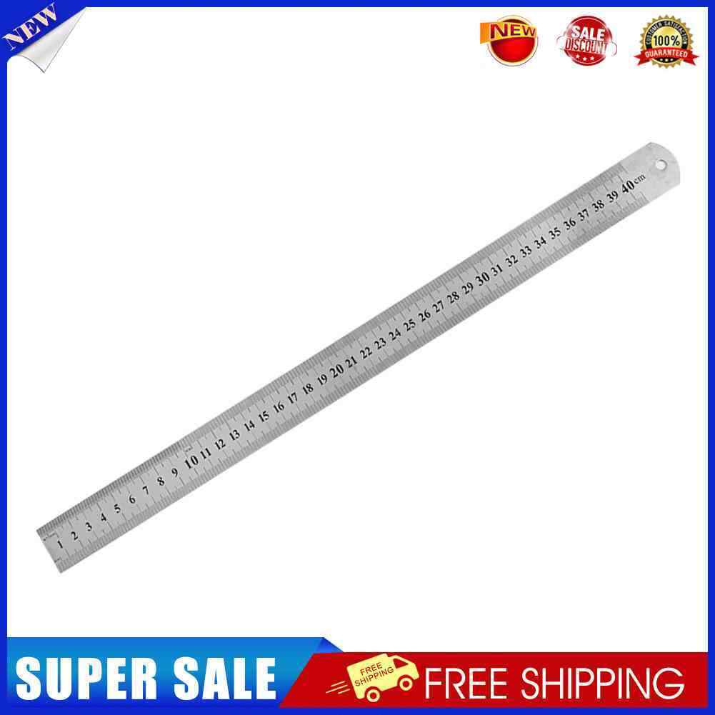 Stainless Steel Metal Straight Ruler Double Sided Measuring Tool (400mm)