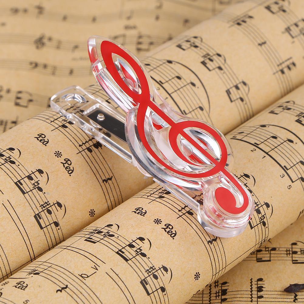 Plastic Musical Note Letter Paper Clip Piano Sheet Spring Holders (Red)