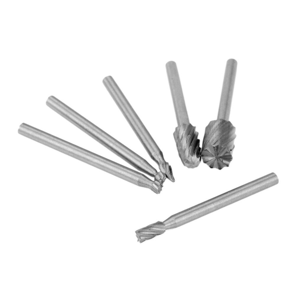 Engraving Wood Cutter Rotary Burr Routing Router Bits Files Carving Tool 6pcs