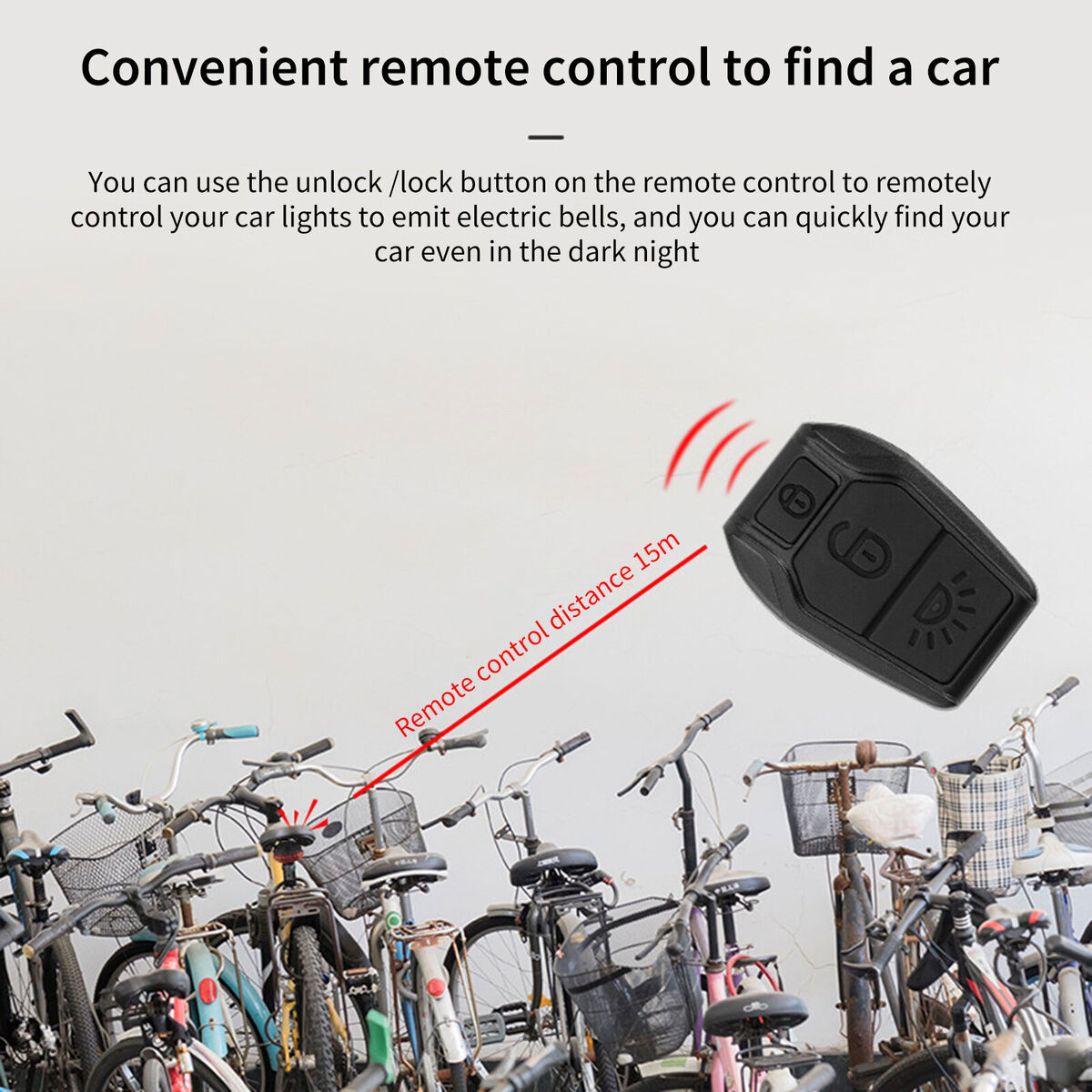 Bike Tail Light Wireless Remote Control Vibration Sensor Alarm Rear Lamp