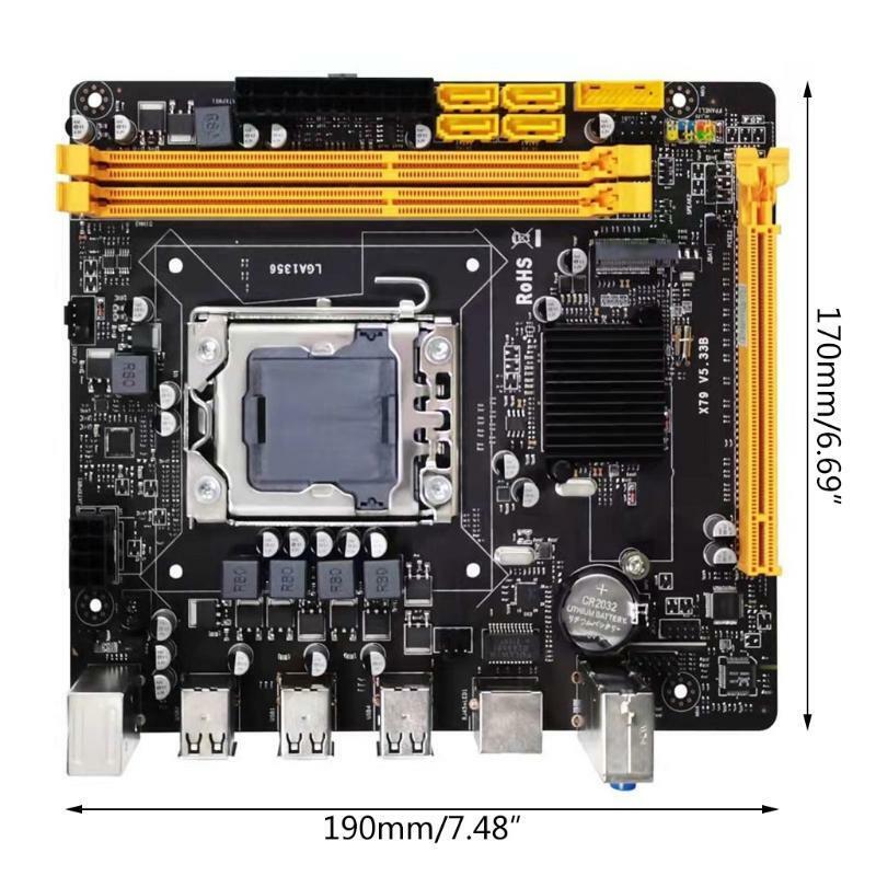 X79 Motherboard PCI-E 16X DDR3x2 Memory NVME M.2 Support LGA 1356 Xeon E5 2420