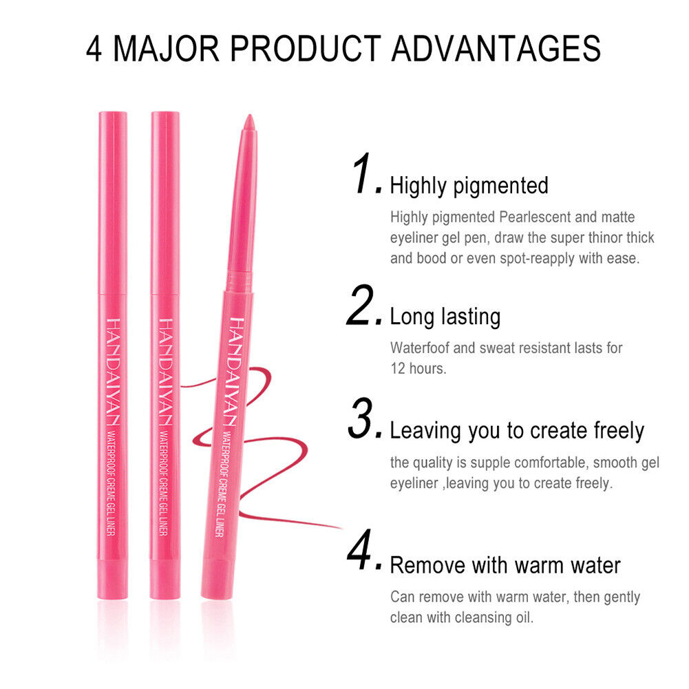 Handaiyan Colored Eyeliner Set Waterproof Eyeliner Pencil Long Lasting Kits