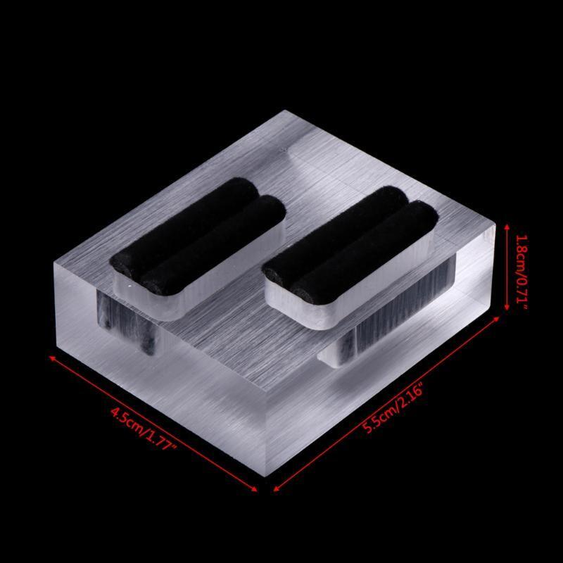 Clear Acrylic Double Rings Display Stand Jewelry Store Showcase Holder Organizer