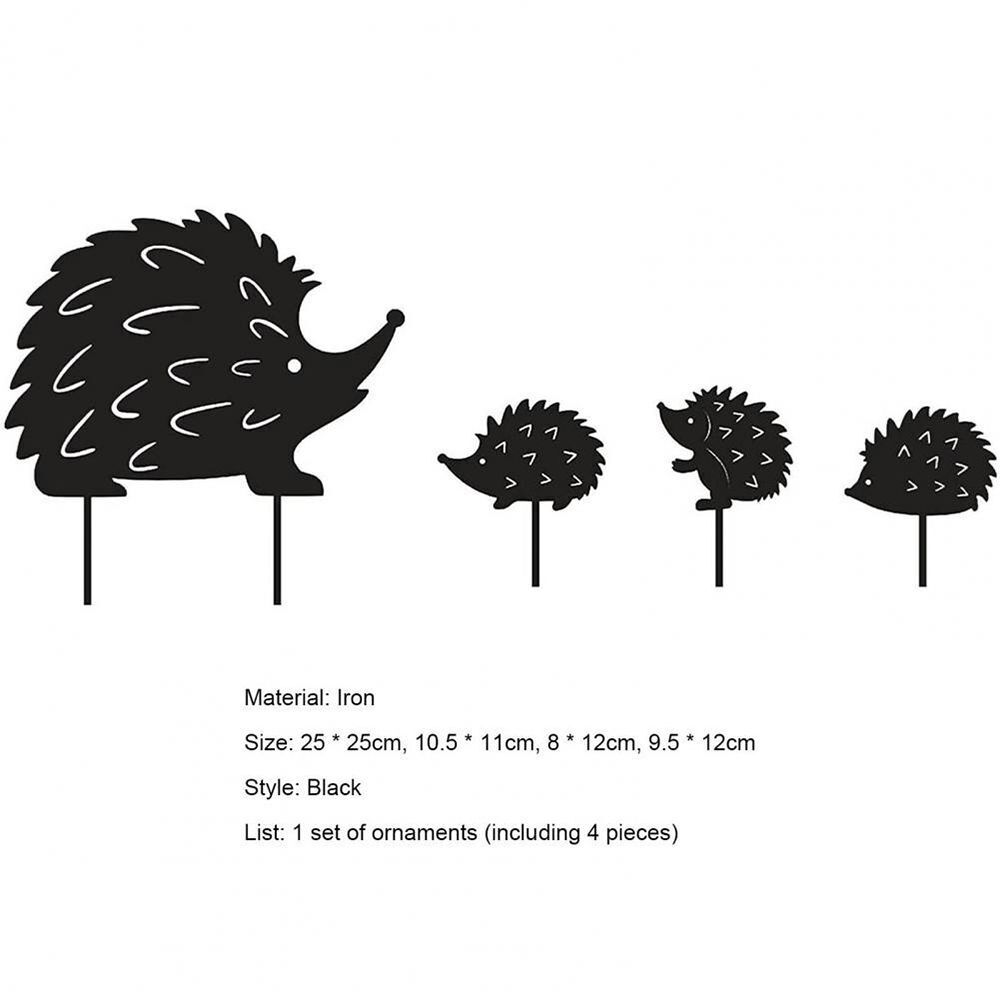 Silhouette Stakes Garden Statue Pile Plug-in Posts Standing Hedgehog Decoration