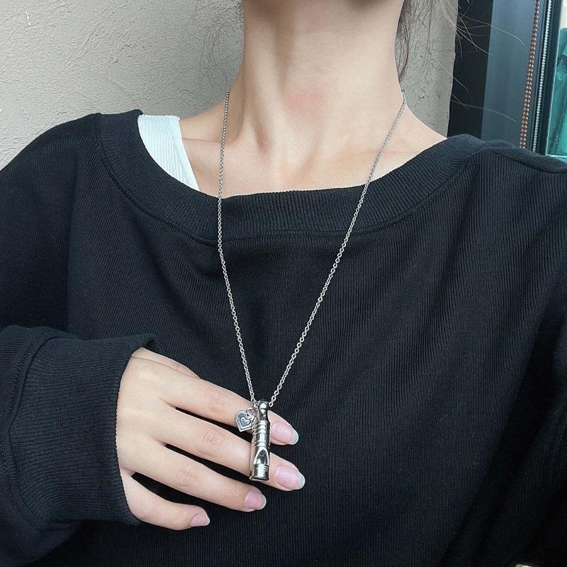 Emergency Whistle Necklace For Women and Kid Survival Whistle Love Heart Pendant