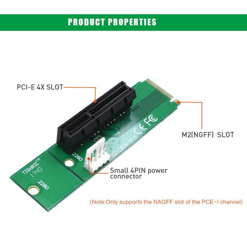 M2 NVME to PCIe X4 Converter with4 Pin Cable For PCI Express x1 to x16 Adapter