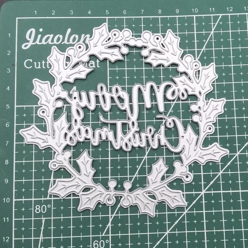 Merry Christmas Garland Metal Cutting Dies Stencil DIY Scrapbooking Album Paper