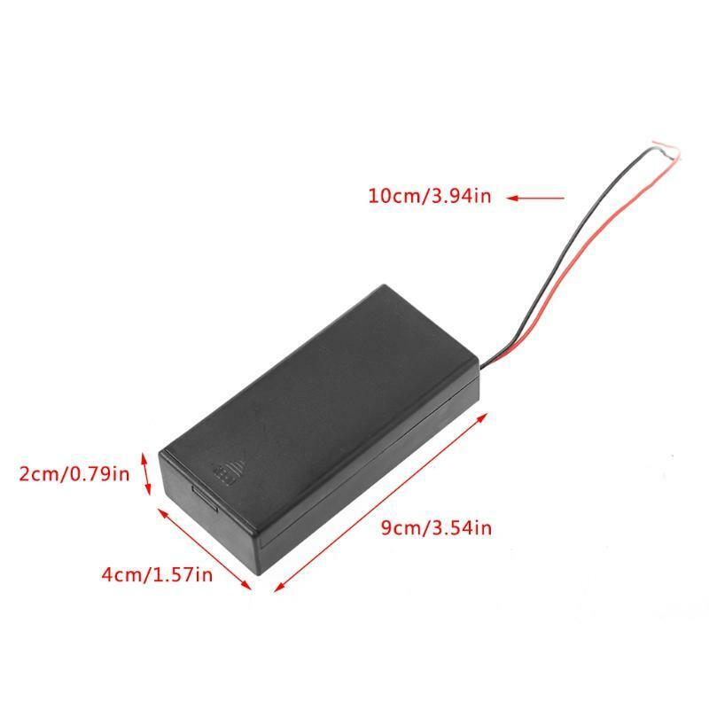 3.7V 2x 18650 Battery Holder Box Storage Case Container With Cable ON/OFF Switch
