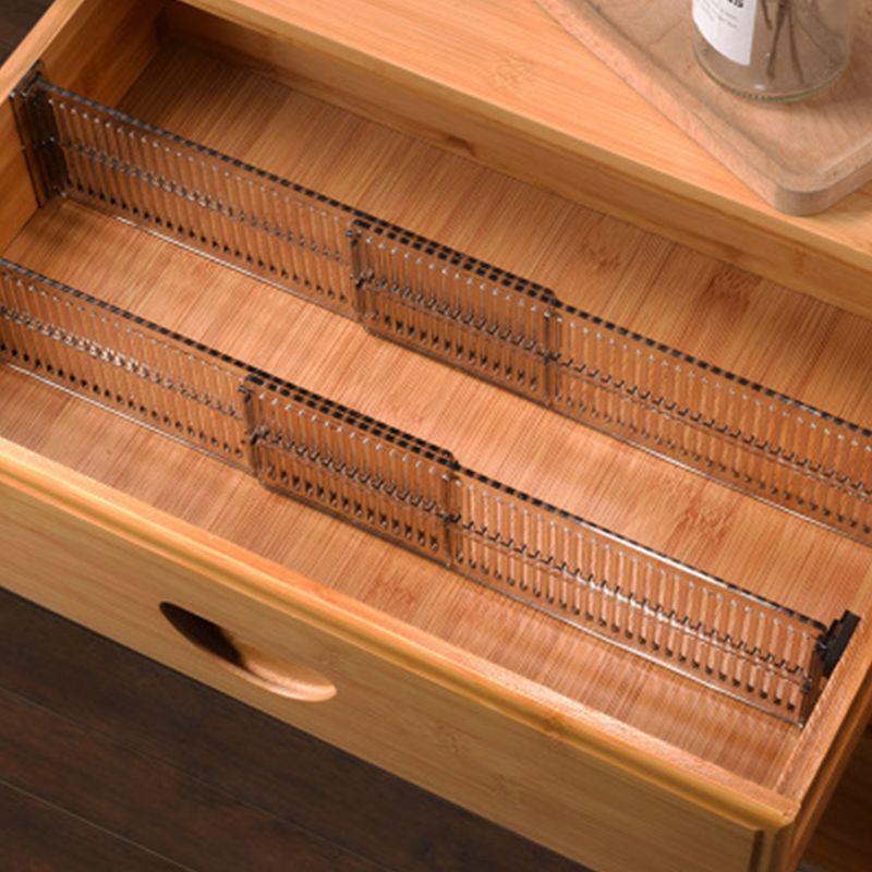 2 Pcs Adjustable Drawer Separators Divider Plastic DIY Socks Closet Organizer