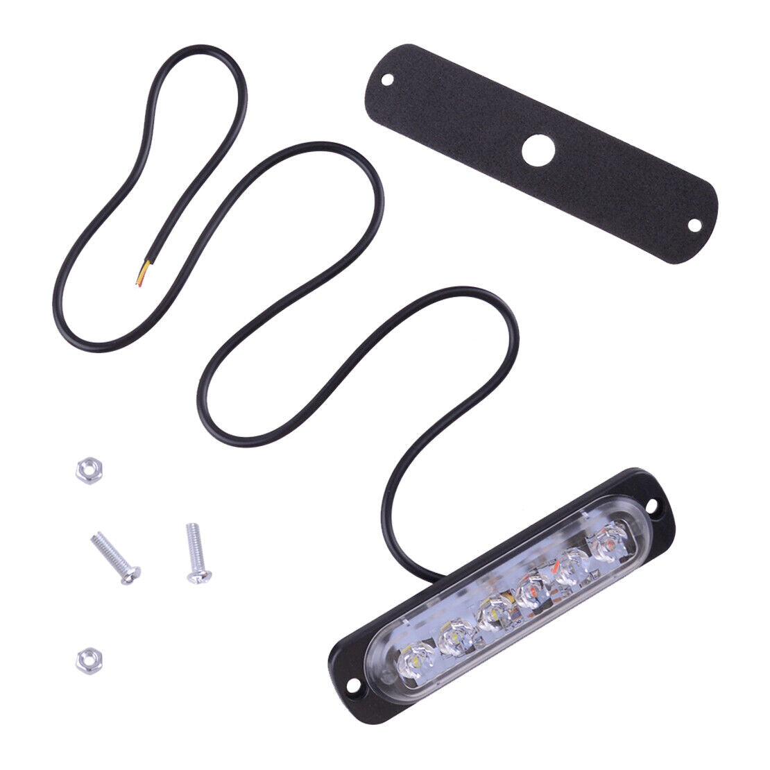 4pcs 6 LED Strobe Light Bar Emergency Flashing Warning Hazard Beacon Red/White