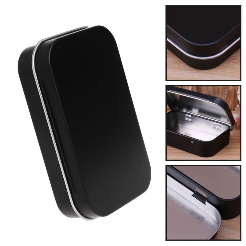 Storage Box Small Jewelry Candy Coin Key Organizer Tin Flip Black Gifts Sealed