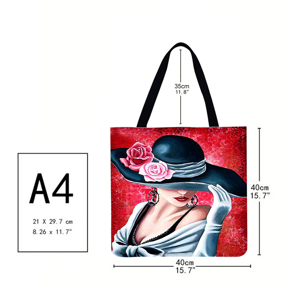 Bowler girl Printed Shoulder Shopping Bag Casual Large Tote Handbag