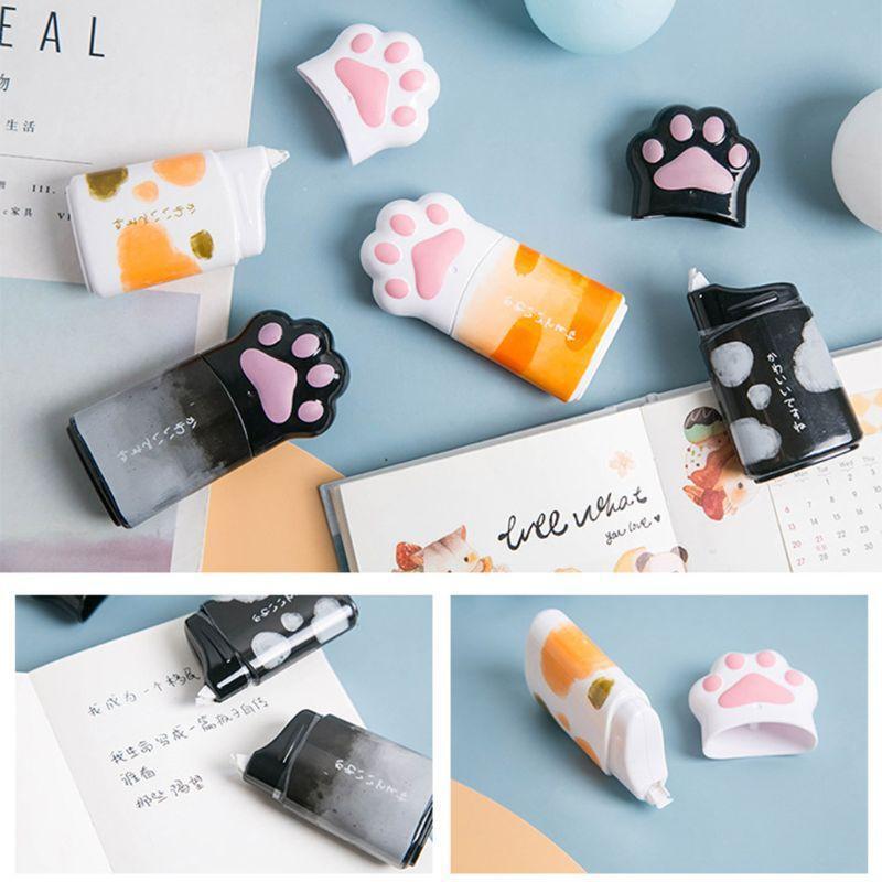 Cute Cat Paw Footprint Correction Tape Stationery Corrector Student Altered Tape