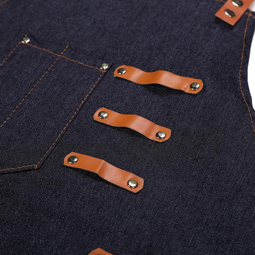 Barber Sleeveless Denim Apron Hairdresser Hair Cutting Protection Tool (B)