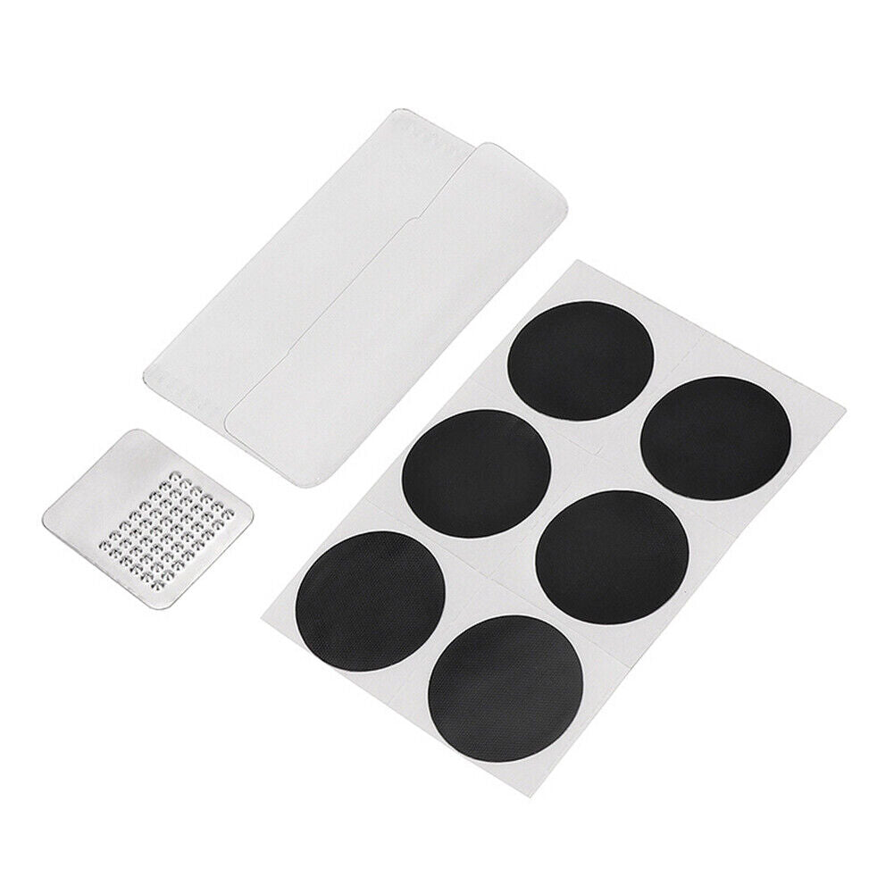 6pcs Glue-Free Round Bike Inner Tire Repair Patch w/ Tire Polishing Pad Set